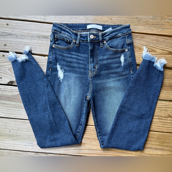 KanCan Dark Blue Distressed Skinny Jeans Women’s 3/25 - Picture 2 of 10